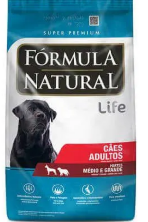 Fórmula Natural Life - Cão - Adulto - Porte médio e grande - Super premium -Frango e Linhaça(15kg)