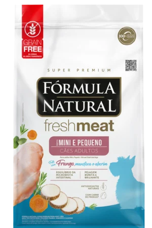 Fórmula Natural Fresh Meat – Cão – Adulto – Porte pequeno e mini – Super Premium – Frango, mandioca e alecrim (10kg)