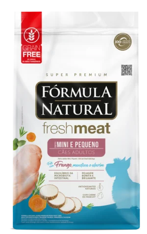 Fórmula Natural Fresh Meat – Cão – Adulto – Porte pequeno e mini – Super Premium – Frango, mandioca e alecrim (10kg)