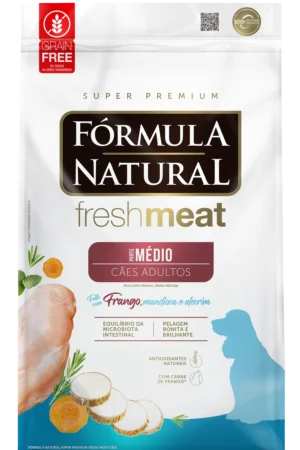 Fórmula Natural Fresh Meat – Cão – Adulto – Porte médio – Super Premium – Frango, mandioca e alecrim (12kg)