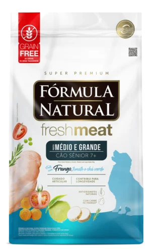 Fórmula Natural Fresh Meat - Cão - Sênior - Porte médio e grande - Super Premium - Frango, tomate e chá-verde (12kg)