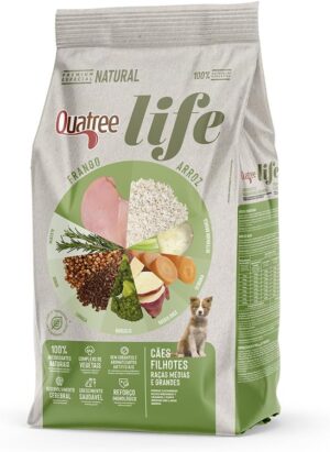 Quatree Life – Cão – Filhote – Porte médio e grande – Premium especial – Frango e arroz (15kg)