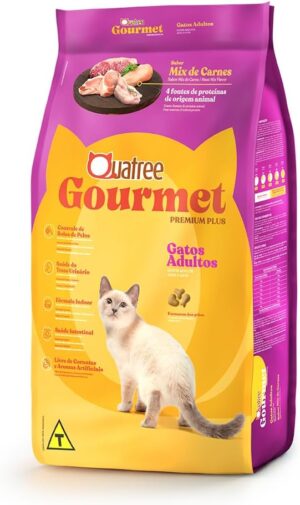 Quatree Gourmet - Gato Adulto - Premium - Mix de carnes, peixe e frango (10,1kg)
