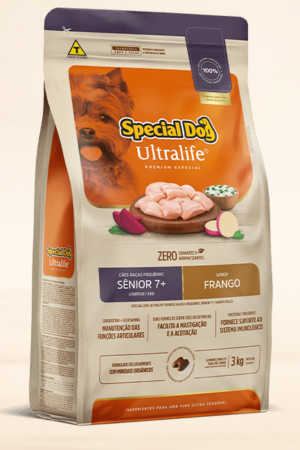 Special Dog Ultralife – Cão – Sênior 7+  Porte pequeno - Premium Especial – Frango, arroz e batata doce (15kg)