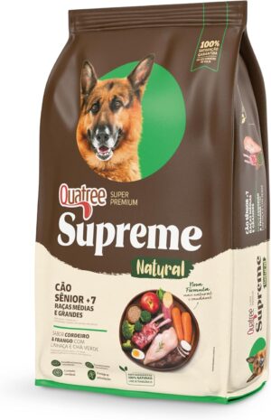 Quatree Supreme Sênior - Cão - Adulto Raça Média e Grande - Super Premium - Cordeiro e Frango com Linhaça e Chá Verde (10,1kg)