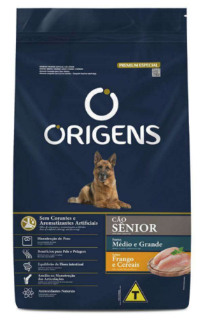 Origens - Cão - Sênior - Porte médio e grande - Premium Especial - Frango e cereais integrais (15kg)