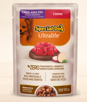 Special Dog Sachê – Adulto – Porte pequeno - Premium Especial – Carne (Caixa com 12 unid. de 100g)