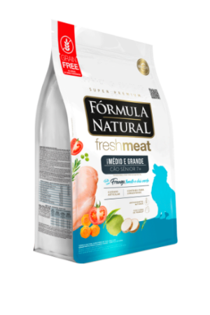 Fórmula Natural Fresh Meat - Cão - Sênior - Porte médio e grande - Super Premium - Frango, tomate e chá-verde (12kg)