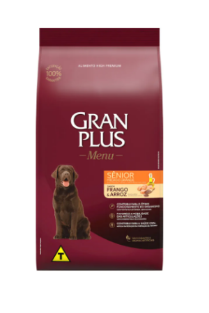Gran Plus Menu - Cão - Sênior - Porte médio e grande - Premium especial - Frango e arroz (15kg)
