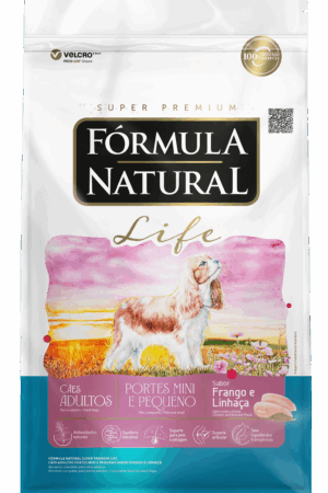 Fórmula Natural Life - Cão - Adulto - Porte pequeno e mini - Super premium - Frango e Linhaça (15kg)