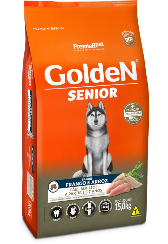 Golden Fórmula - Cão Sênior - Porte Médio e Grande - Premium Especial - Frango e Arroz (15kg)