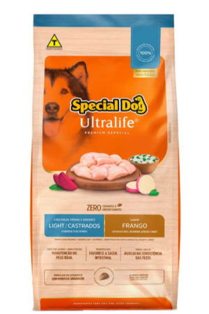 Special Dog Ultralife Light – Cão Castrado– Adulto – Porte pequeno – Premium Especial – Frango, arroz e batata doce (15kg)