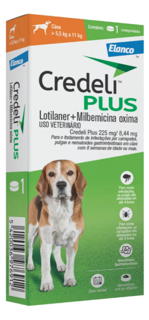 Credeli Tab Antipulgas 225mg para cães de 5,5 a 11kg (1 dose)