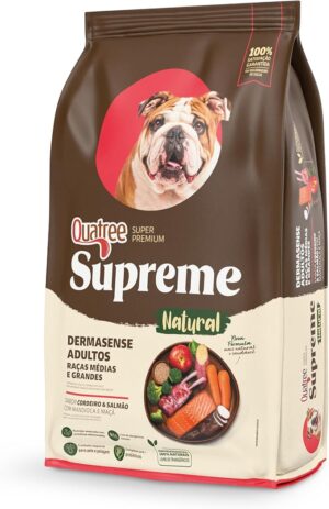 Quatree Supreme Dermasense – Cão – Adulto Raça Média e Grande – Super Premium – Cordeiro e Salmão com Mandioca e Maçã (15kg)