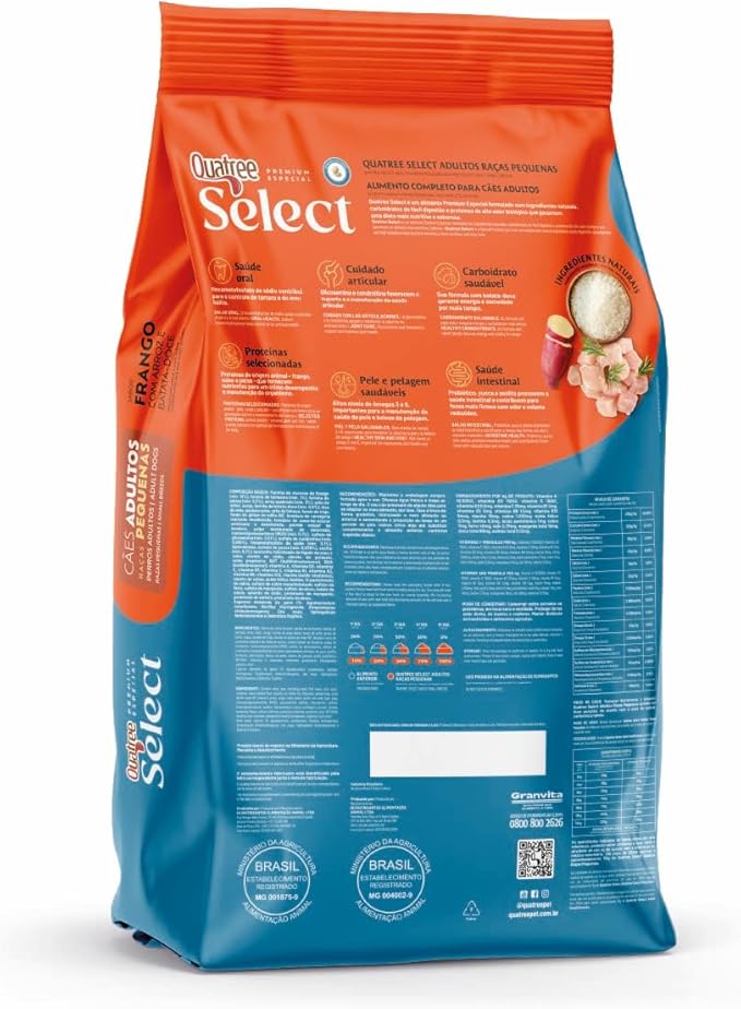Quatree Select – Cão – Adulto – Porte pequeno – Premium Especial – Frango com arroz e batata doce (10kg) - Imagem 2