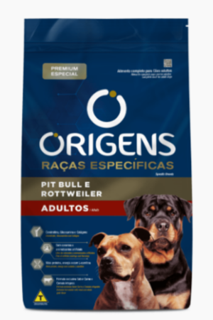 Origens Raça Específica - Pit Bull e Rottweiler - Adulto - Premium Especial (15kg)