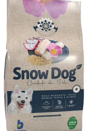 Snow Dog Flores - Cuidados da Pele - Adulto - Porte médio e grande - Premium Especial - Rosa mosqueta, peixe branco, pitaya, quinoa (15kg)
