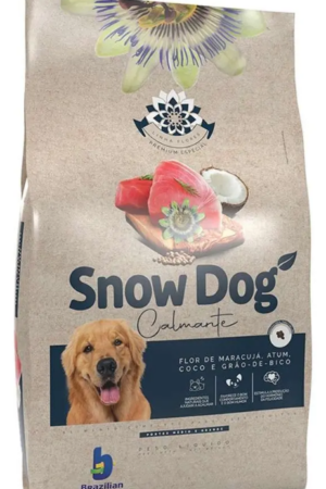 Snow Dog Flores - Calmante - Adulto - Porte médio e grande - Premium Especial - Flor de maracujá, atum, coco, grão-de-bico (15kg)