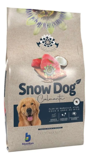 Snow Dog Flores - Calmante - Adulto - Porte médio e grande - Premium Especial - Flor de maracujá, atum, coco, grão-de-bico (15kg)