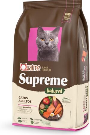 Quatree Supreme Gato Adulto – Salmão com Batata Doce, Brócolis e Maçã 10,1Kg (10 pacotes com 1Kg cada)