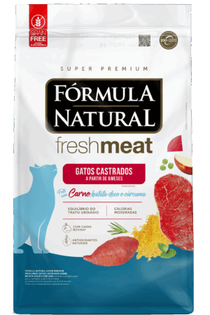Fórmula Natural Fresh Meat – Gato – Castrado – Super Premium – Carne, Batata-doce e Cúrcuma (10kg)