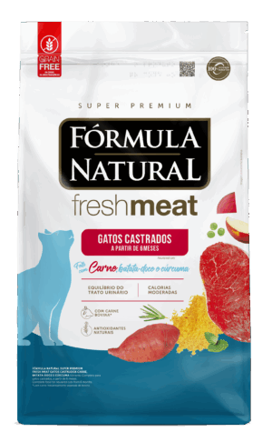 Fórmula Natural Fresh Meat – Gato – Castrado – Super Premium – Carne, Batata-doce e Cúrcuma (10kg)