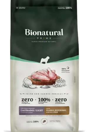 Bionatural Prime- Cães Castrados- Light- Raças Pequenas- Frango (10,1Kg)