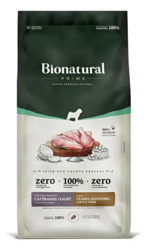 Bionatural Prime- Cães Castrados- Light- Raças Pequenas- Frango (10,1Kg)