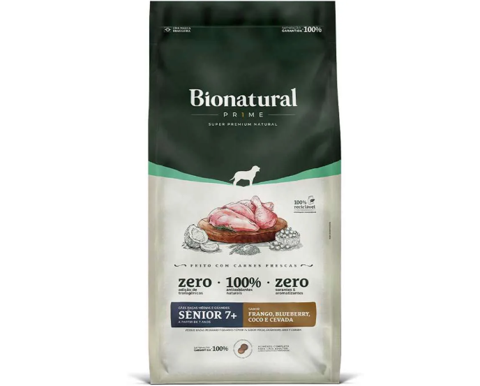 Bionatural Prime - Cão - Sênior - Porte médio e grande - Super Premium - Frango (15kg)
