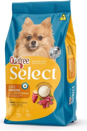 Quatree Select – Cão – Adulto – Porte pequeno – Premium Especial – Carne com arroz e batata doce (10kg)