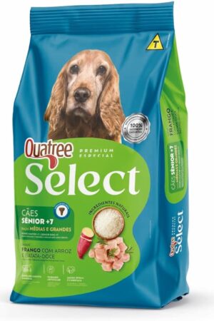 Quatree Select – Cão – Sênior 7+ Porte médio e grande – Premium Especial – Frango com arroz e batata doce (15kg)