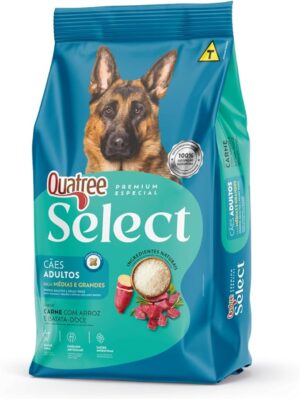 Quatree Select – Cão – Adulto – Porte médio e grande – Premium Especial – Carne com arroz e batata doce (15kg)