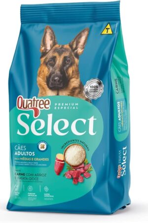 Quatree Select – Cão – Adulto – Porte médio e grande – Premium Especial – Carne com arroz e batata doce (15kg)