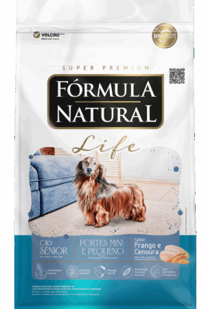 Fórmula Natural Life – Cão – Sênior – Porte mini e pequeno – Super premium - Frango e Cenoura (10,1kg)