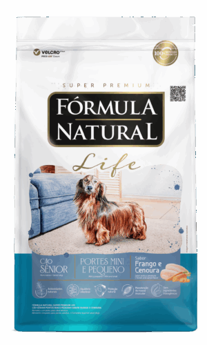 Fórmula Natural Life – Cão – Sênior – Porte mini e pequeno – Super premium - Frango e Cenoura (10,1kg)