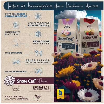 Snow Dog Flores- Adulto - Porte Pequeno - Cuidado da Pele - Flor de Rosa Mosqueta, Peixe Branco, Pitaya e Quinoa (10,1Kg) - Imagem 4