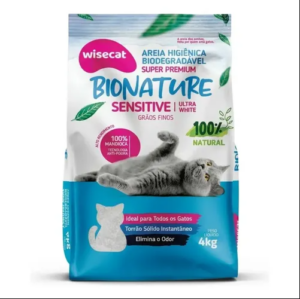 Areia Higiênica Mandioca Wisecat – Grãos Finos – 2Kg