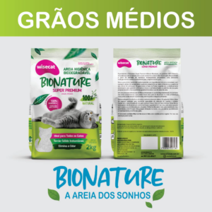 Areia Higiênica Mandioca Wisecat - Grãos Médios - 2Kg