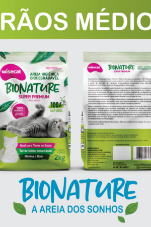 Areia Higiênica Mandioca Wisecat - Grãos Médios - 2Kg