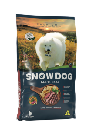 Snow Dog Natural - Adulto - Carne com Brócolis e Mandioca (15Kg)