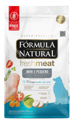 Fórmula Natural Fresh Meat - Cães - Sênior - Porte Pequeno e Mini - Super Premium - Frango, Tomate e Chá Verde (10Kg)