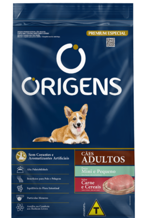 Origens - Cães Adultos - Porte Mini e Pequeno - Carne e cereais (10,1Kg)