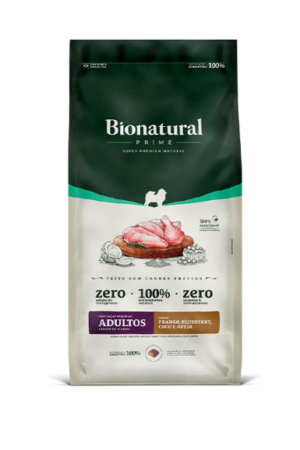 Bionatural Prime - Cão - Adultos - Raças Pequenas - Frango,  Blueberry, Coco e Aveia  (10,1Kg)