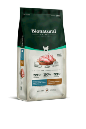 Bionatural Prime- Cães Castrados- Light- Raça Média e Grande- Frango,  Blueberry, Coco e Chia (15Kg)