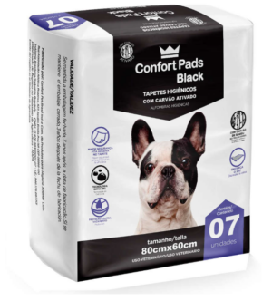 Tapete Higiênico Confort Pads Black - 60x80cm - 7 unidades