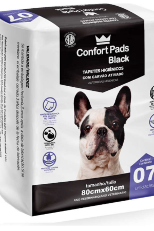 Tapete Higiênico Confort Pads Black - 60x80cm - 7 unidades