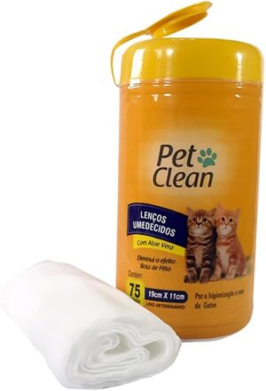 Lenço Umedecido Pet Clean – Gatos c/ 75