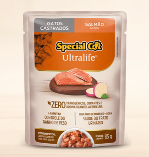 Special Cat Ultralife Sachê – Gato Castrado – Premium Especial – Salmão (Caixa com 12 unid. de 85g)