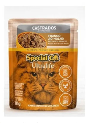 Special Cat Ultralife Sachê – Gato Castrado – Premium Especial – Frango (Caixa com 12 unid. de 85g)