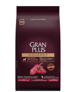 Gran Plus Gourmet – Cão Adulto – Porte Médio e Grande - Premium especial – Ovelha e arroz (15 kg)